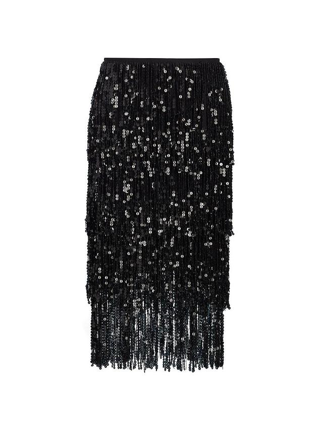 Womens Confianza Sequin Fringe Pencil Skirt Product Image