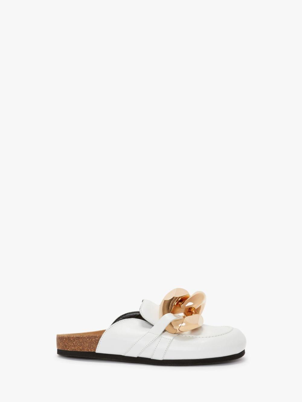 CHAIN LOAFER LEATHER MULES in white | JW Anderson US  Product Image