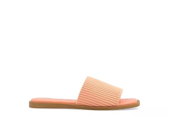 Journee Collection Prisilla Womens Tru Comfort Foam Linen Slip On Slide Sandals Pink Product Image