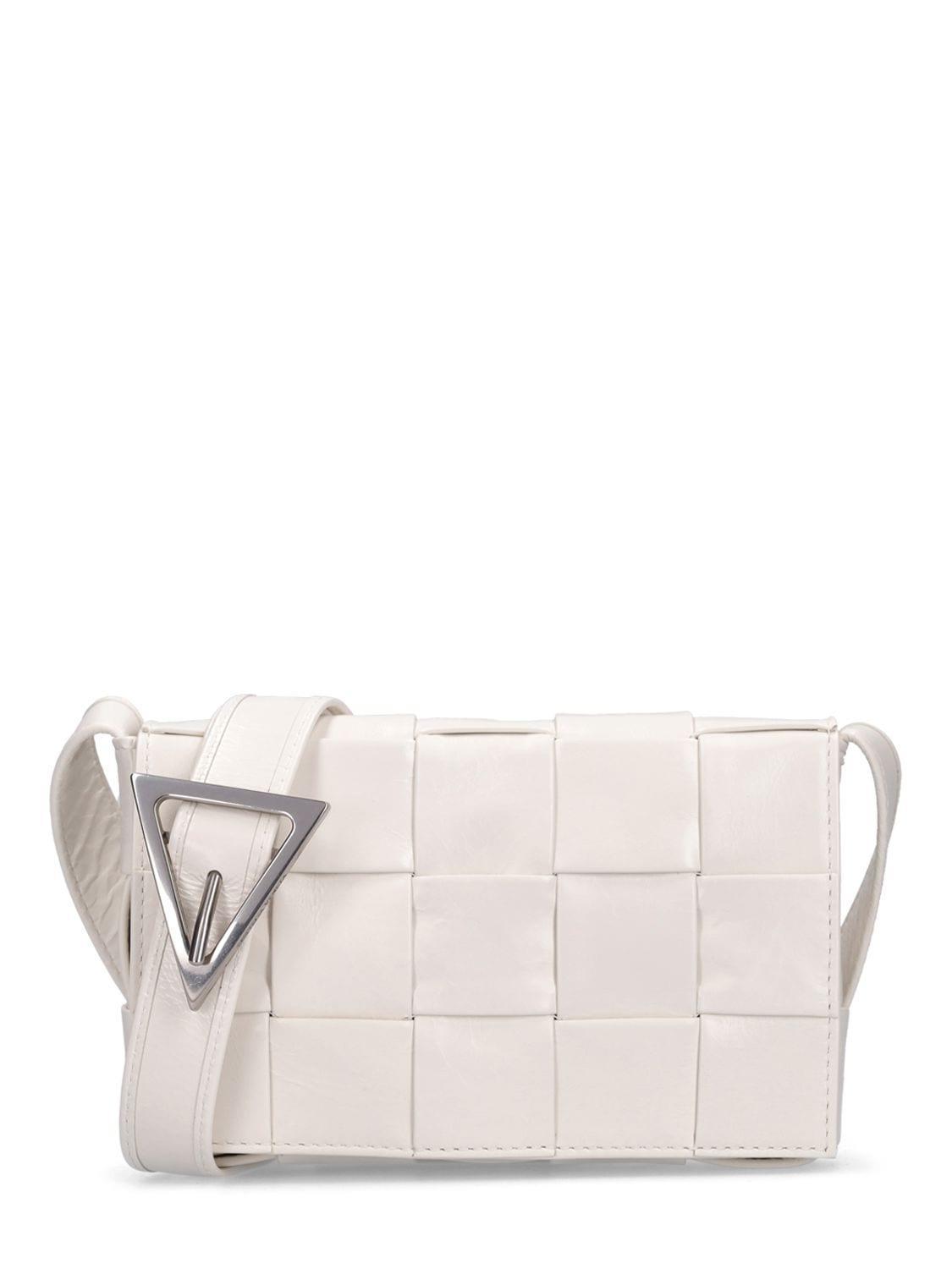 BOTTEGA VENETA Small Cassette Crossbody Bag In White Product Image