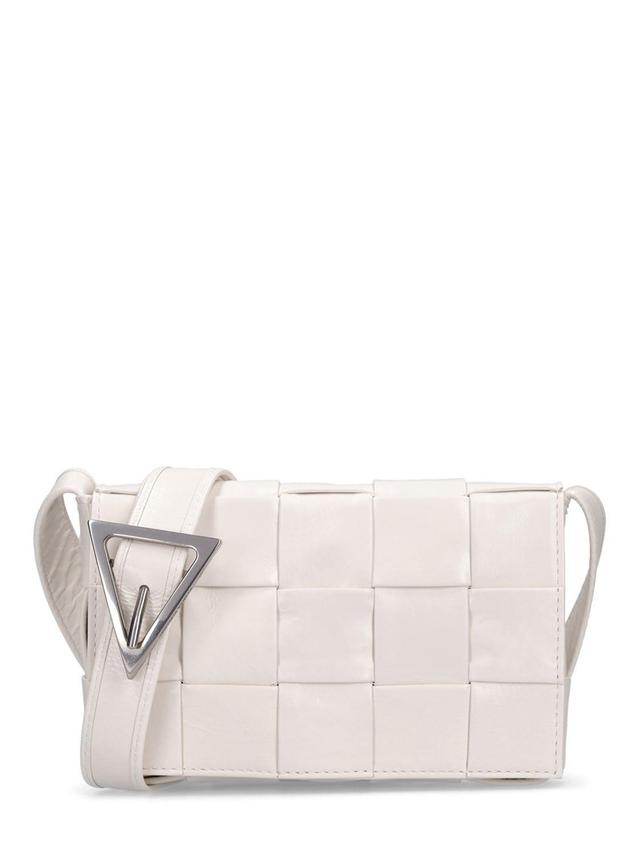 BOTTEGA VENETA Small Cassette Crossbody Bag In White Product Image