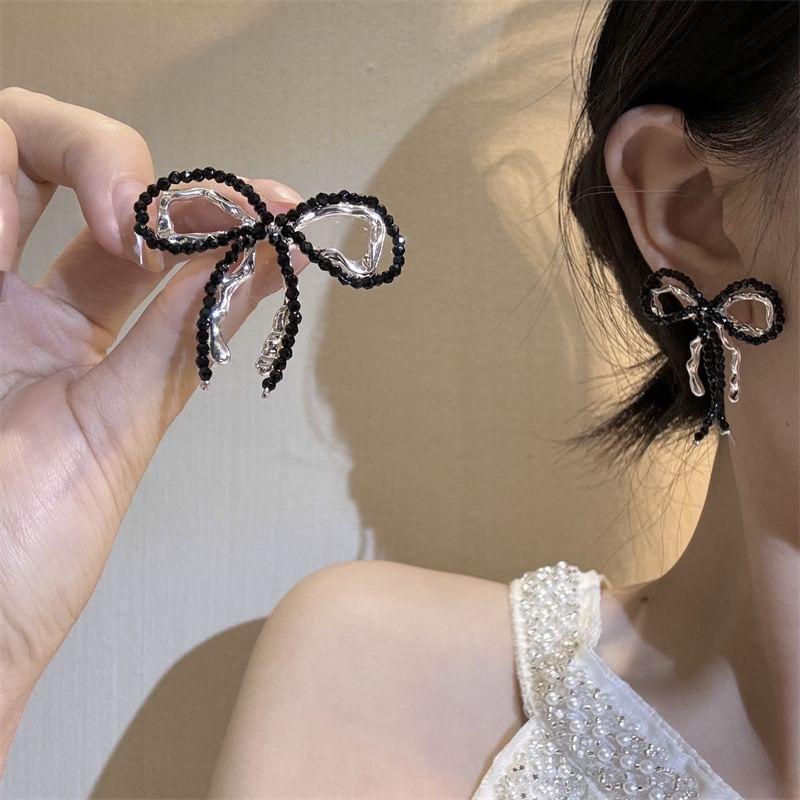 Beaded Bow Drop Earring Product Image