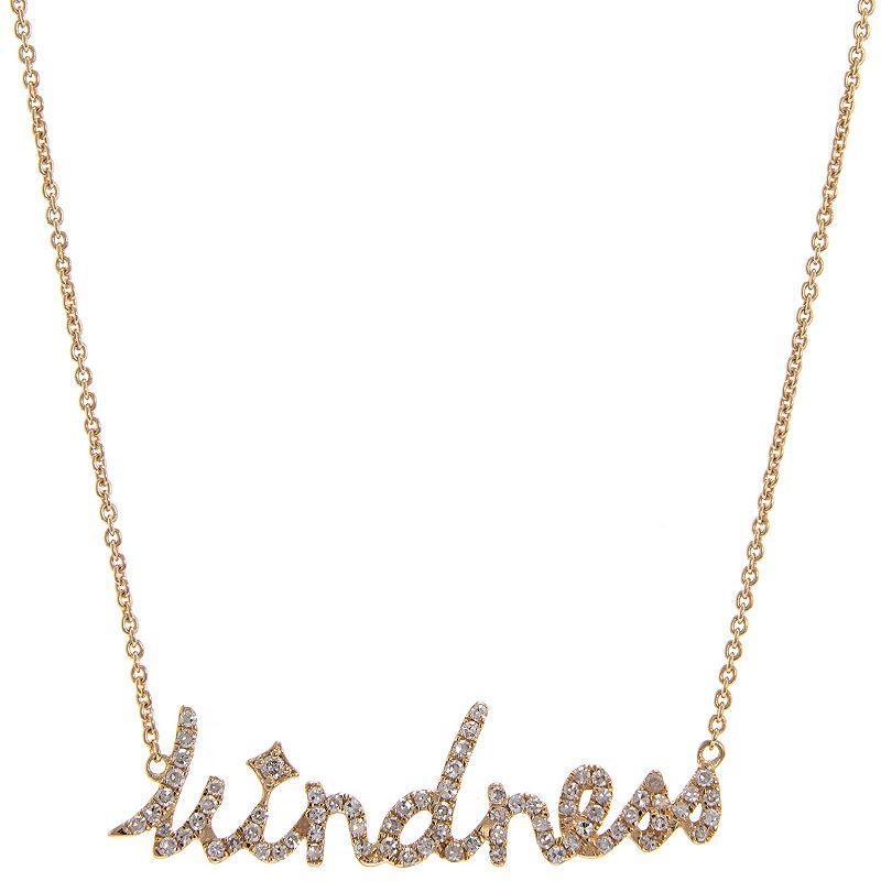 Luxle 14k Gold 1/5 Carat T.W. Diamond Kindness Necklace, Womens Product Image