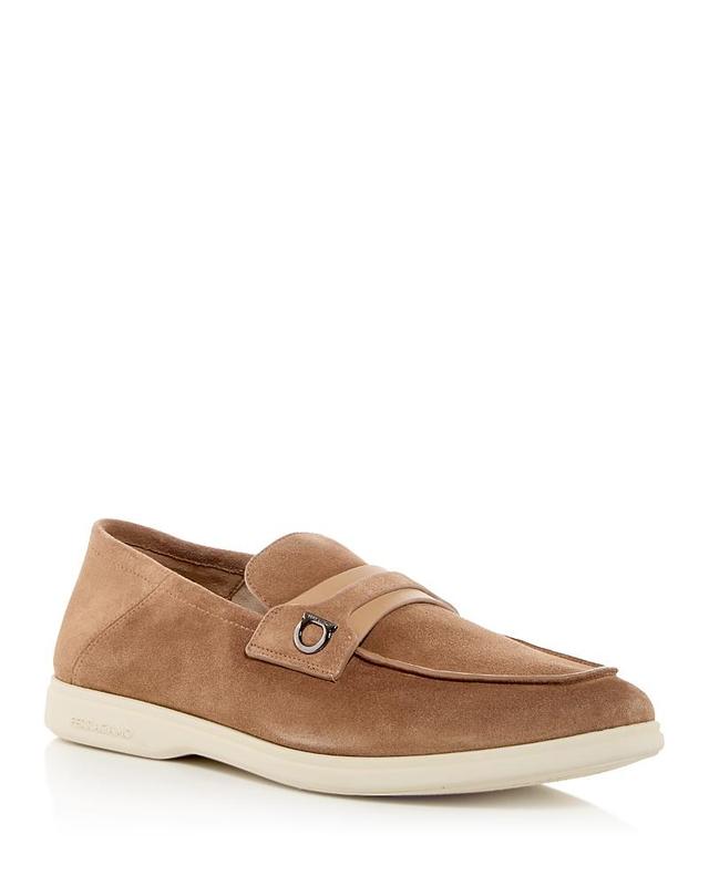 Ferragamo Mens Elisi Suede Loafers Product Image