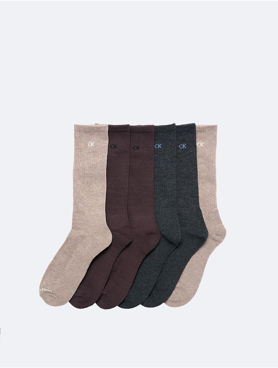 Calvin Klein Mens Cushion 6-Pack Crew Socks - Grey Product Image