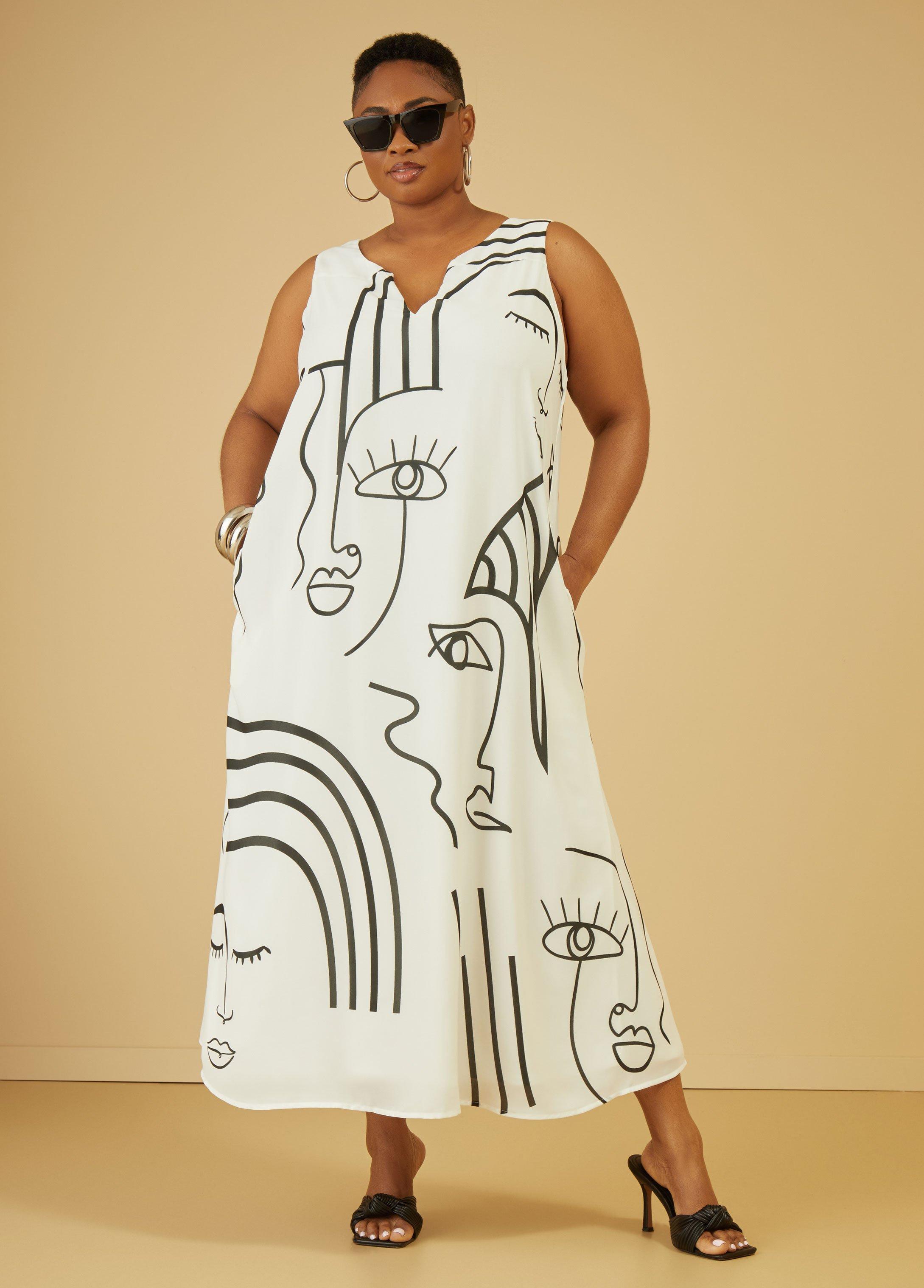 Plus Size Art Print Maxi Dress Ashley Stewart Product Image