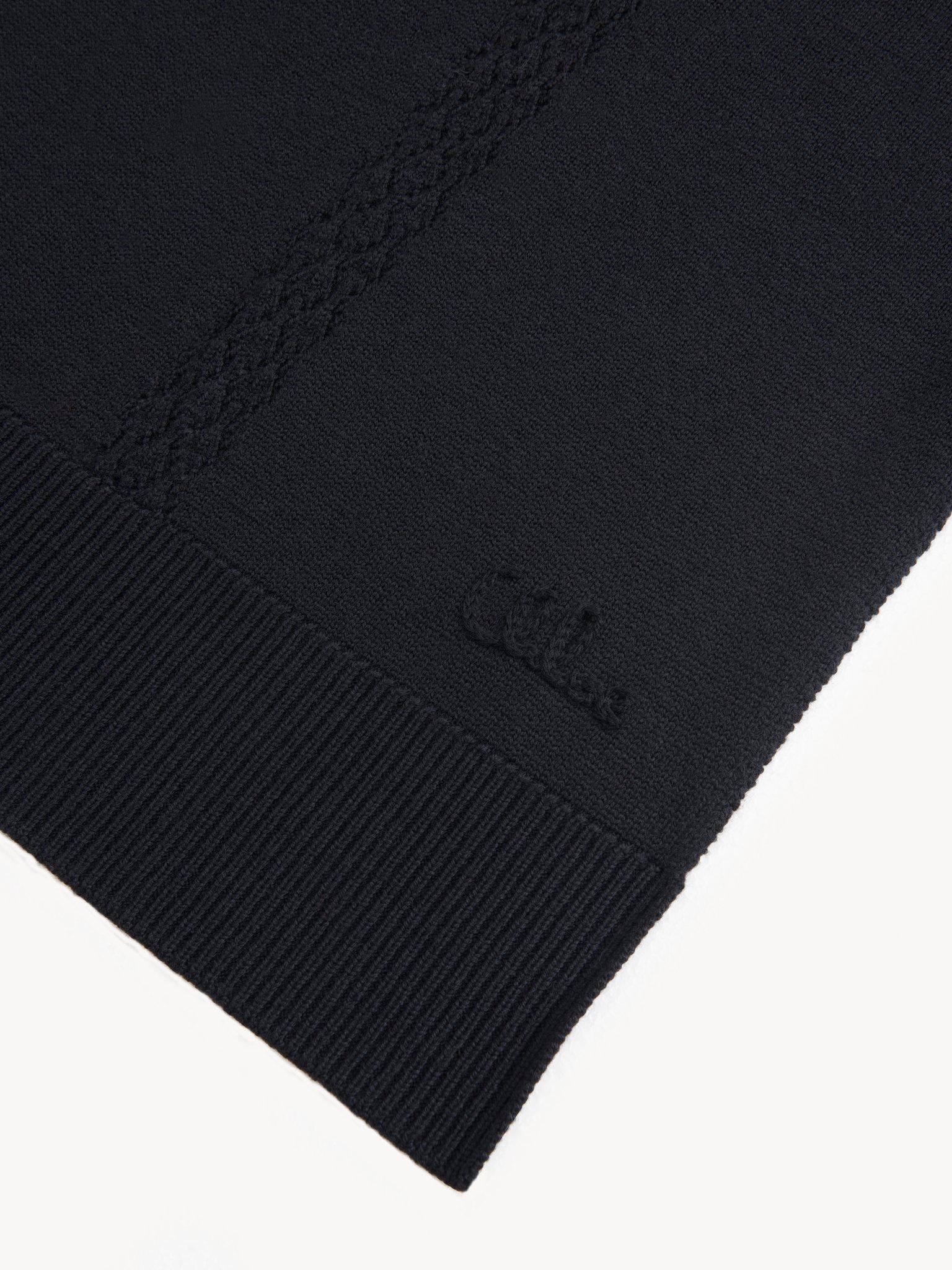 The Chloé Lace Knit scarf in wool & lace jacquard Product Image