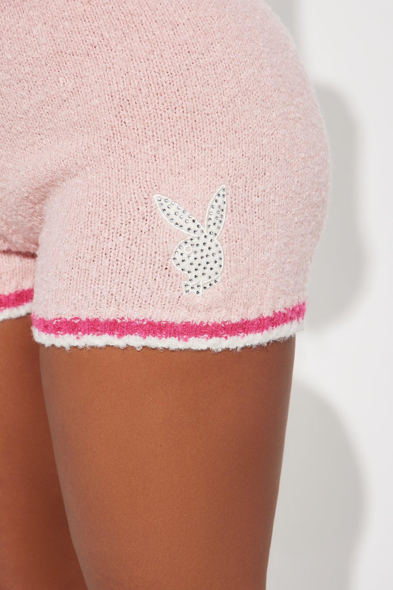 Playboy Princess Rhinestone Cozy Shorts - Pink Product Image