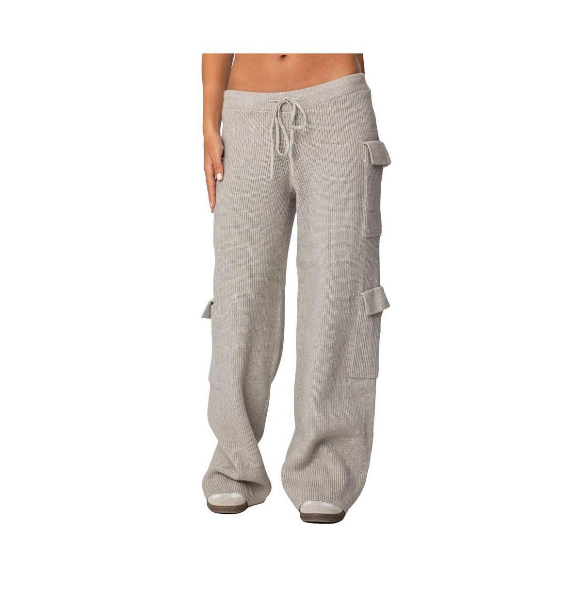 Edikted Womens Wynter Knit Cargo Pants Product Image