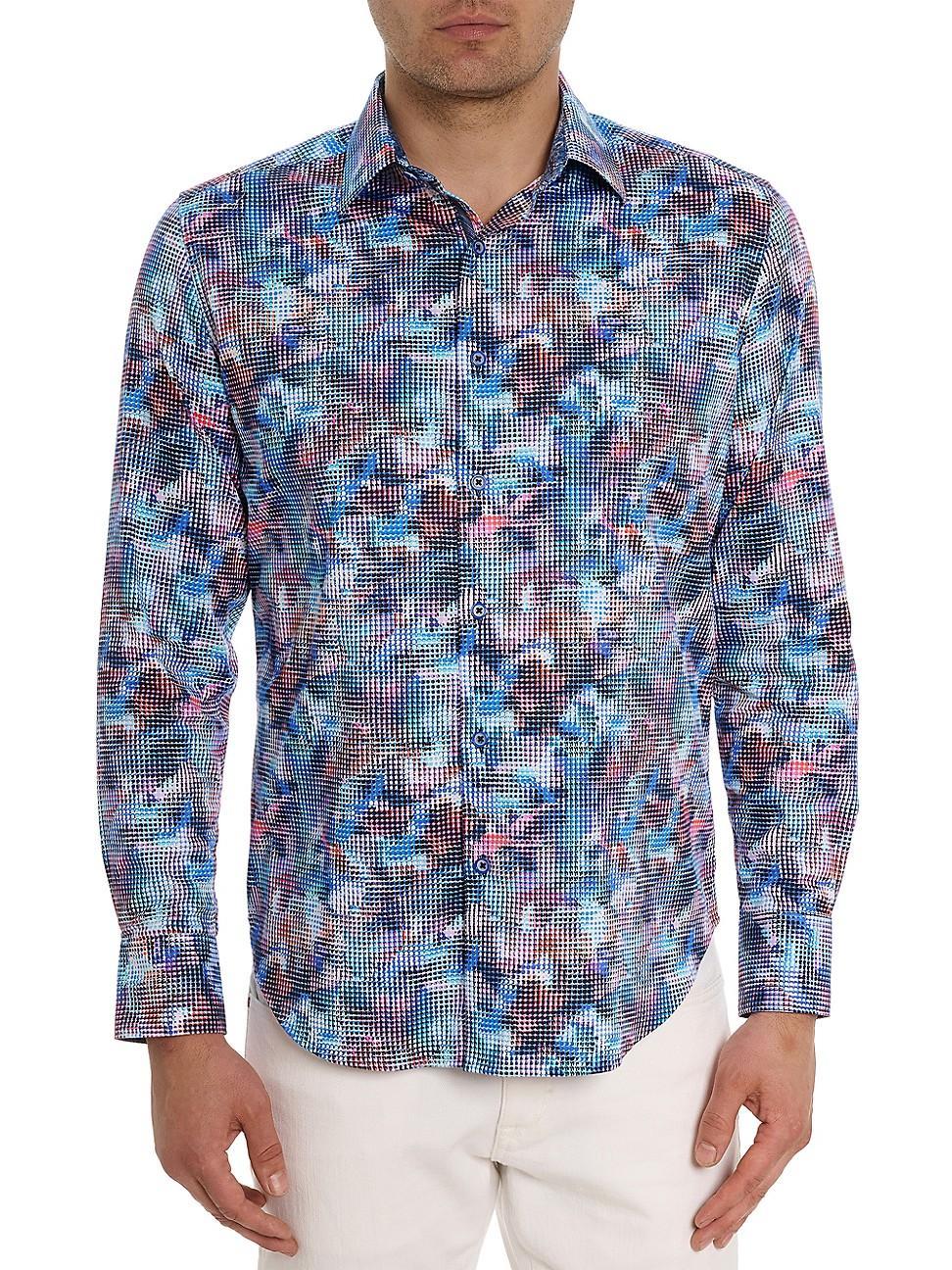 Robert Graham Outer Banks Dot Print Stretch Cotton Button-Up Shirt Product Image