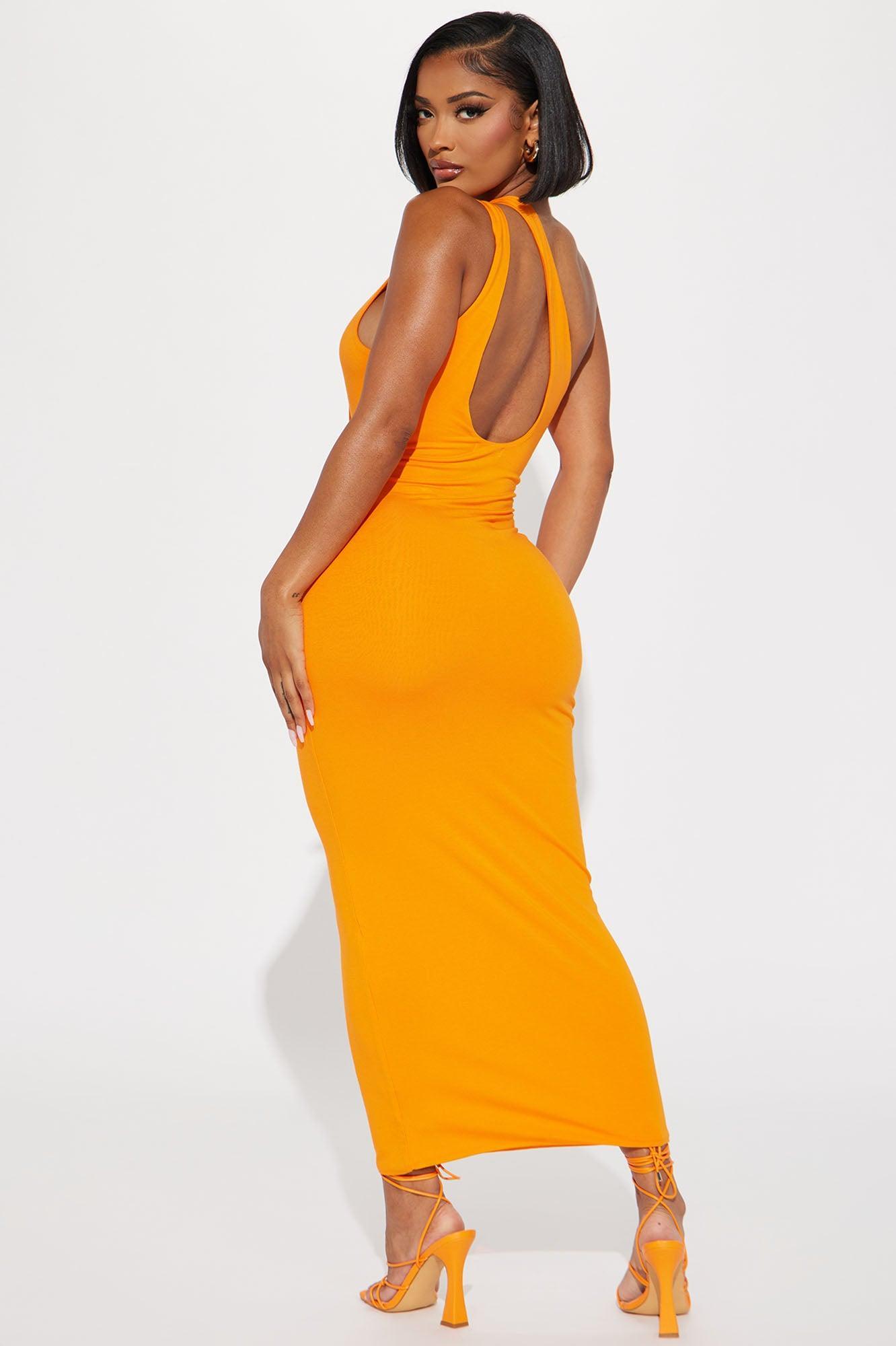 Keep It Routine Midi Dress - Orange Product Image