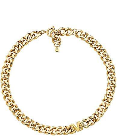 Michael Kors 14K Gold-Plated Statement Logo Collar Necklace Product Image