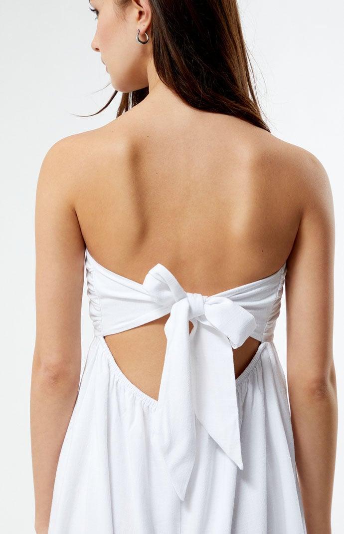 LA Hearts Womens Tie Back Strapless Mini Dress - Whiteedium product image