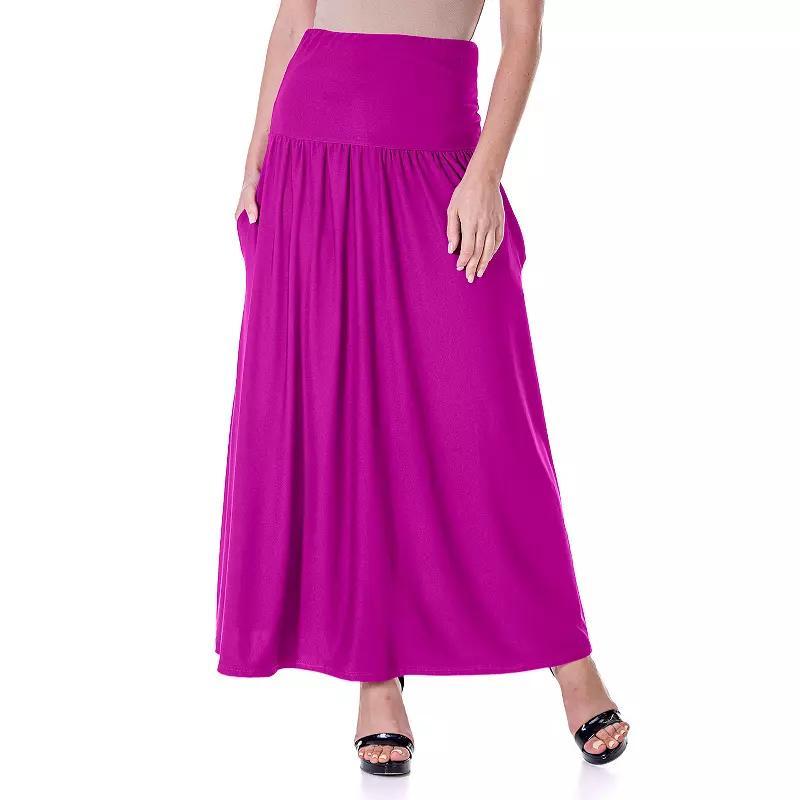 Womens 24Seven Comfort Apparel Foldover Maxi Skirt With Pockets Product Image