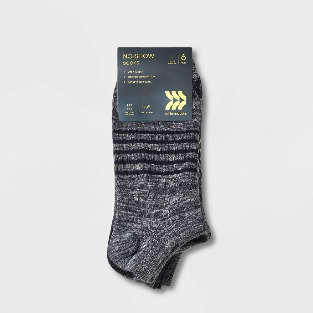 Mens Striped Light Weight Random Feed Socks 6pk - All In Motion 6-12 Product Image