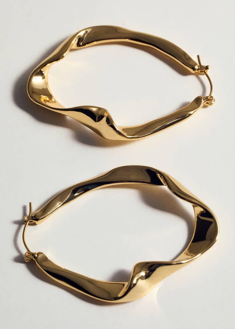 MANGO - Twisted hoop earrings - One size - Women Product Image