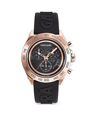 FERRAGAMO Chronograph Silicone Strap Watch, 43mm Product Image