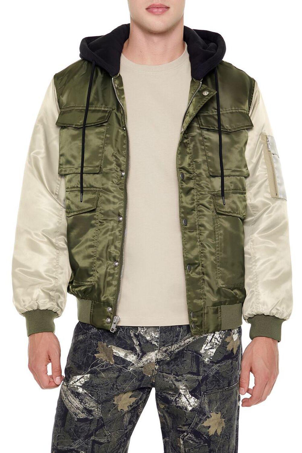 Colorblock Bomber Combo Jacket | Forever 21 Product Image