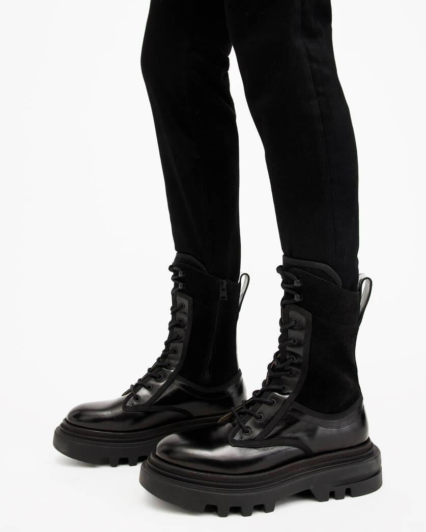 Alexia Lace Up Chunky Leather Boots Product Image