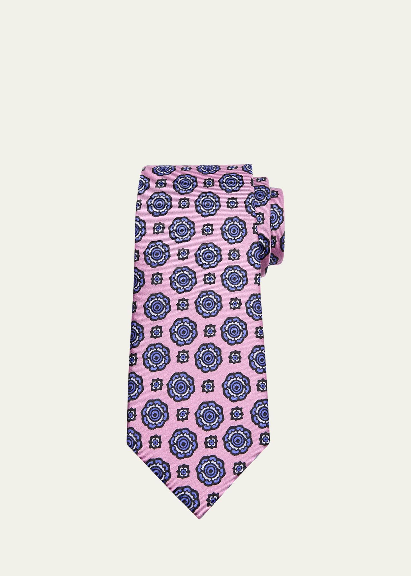 Mens Silk Medallion-Print Tie Product Image