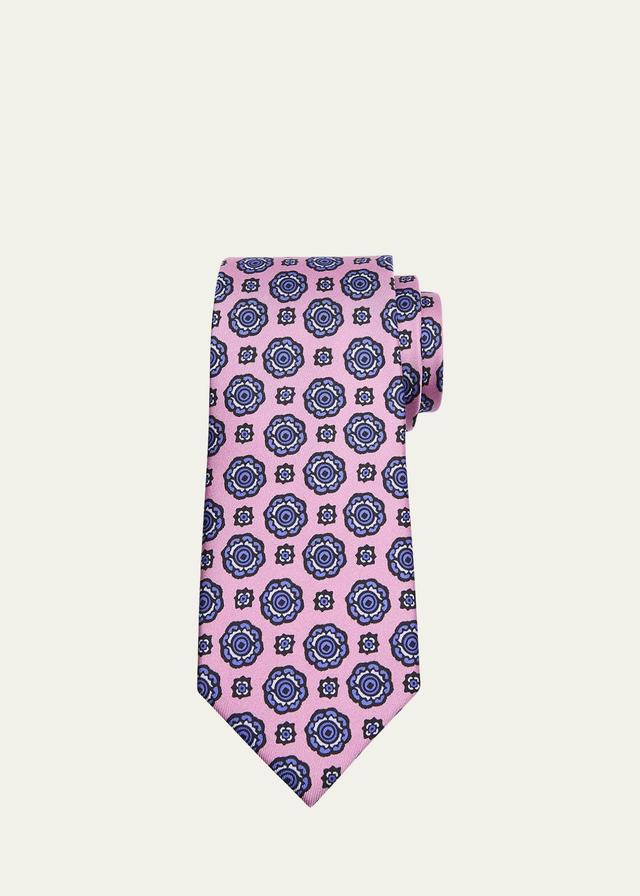 Mens Silk Medallion-Print Tie Product Image