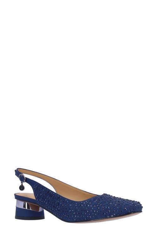 J. Renee Baline Satin Rhinestone Slingback Pumps Product Image