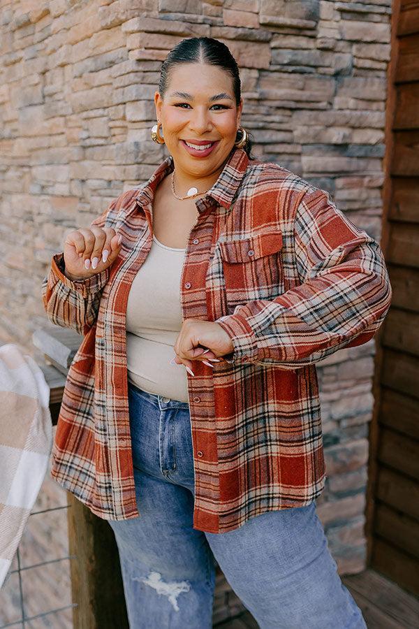 Pumpkin Spice Dreaming Plaid Jacket Curves Product Image