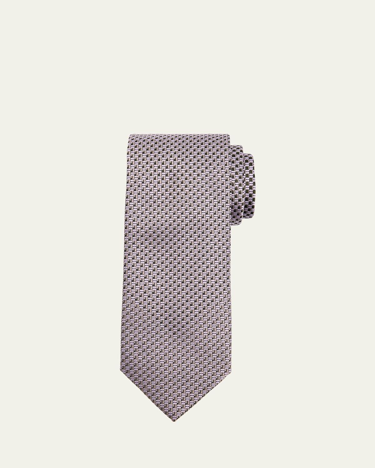 Men's Staggered Box Silk Tie Product Image