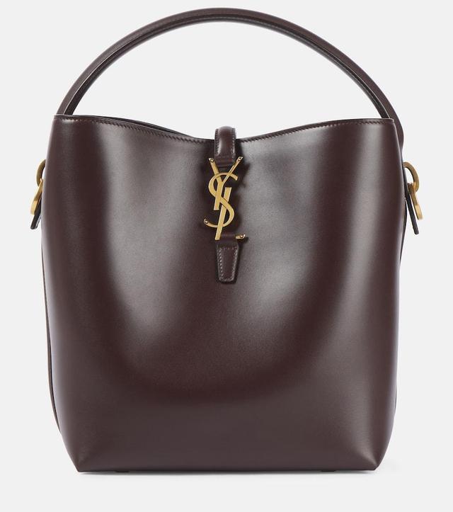 SAINT LAURENT Le 37 Ysl Bucket Bag In Smooth Leather In Brown Product Image