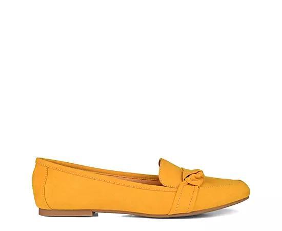 Journee Collection Womens Marci Slip On Round Toe Loafer Flats Mustard 8WD Product Image