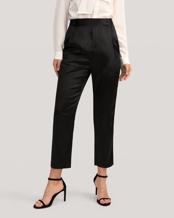 Comfort Fit Silk Cigarette Pants Product Image