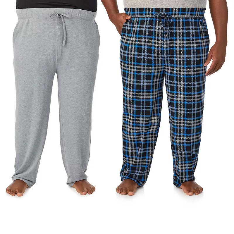 Big & Tall Cuddl Duds 2-Pack French Terry Pajama Pants Set, Mens Product Image