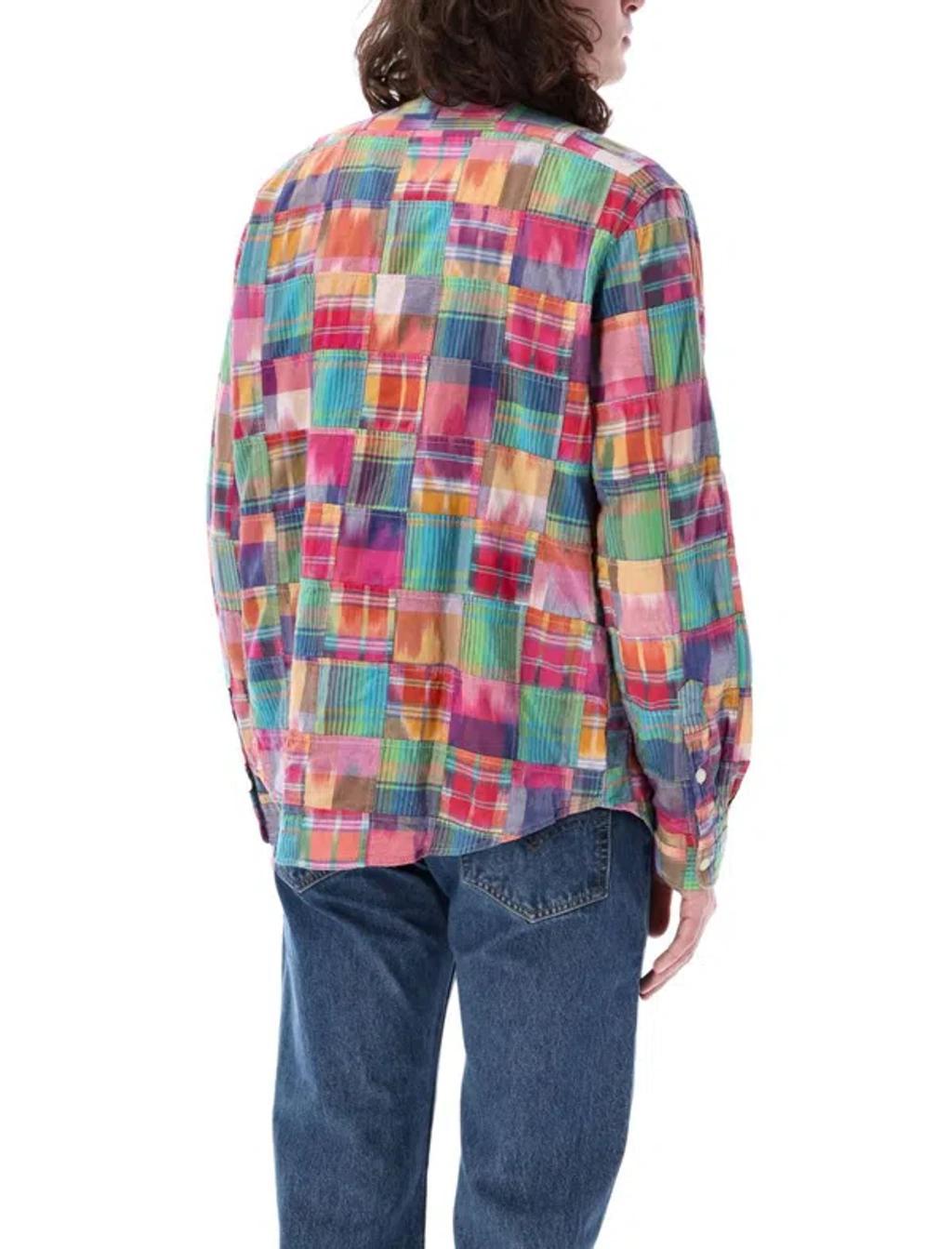 Patchwork Short Sleeves Shirt In Multicolor Product Image