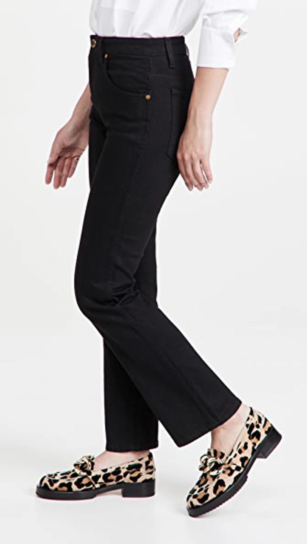 KHAITE Vivian Cropped High-rise Bootcut Jeans In Black Rinse Product Image