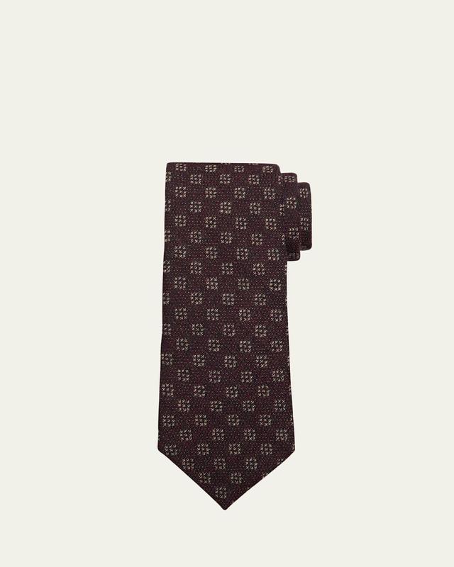 Mens Wool-Silk Geometric Jacquard Tie Product Image