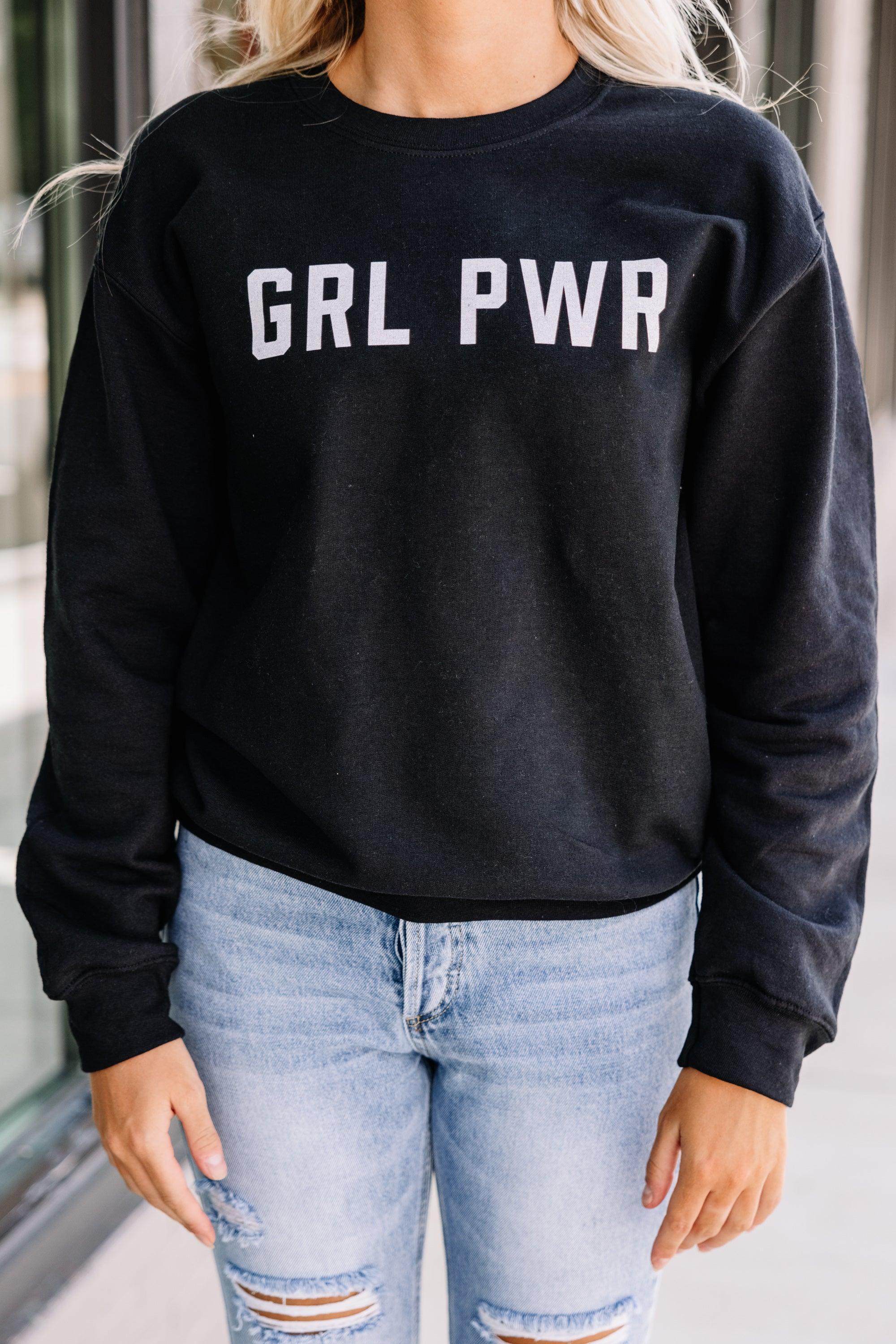 Grl Power Black Graphic Sweatshirt Female Product Image