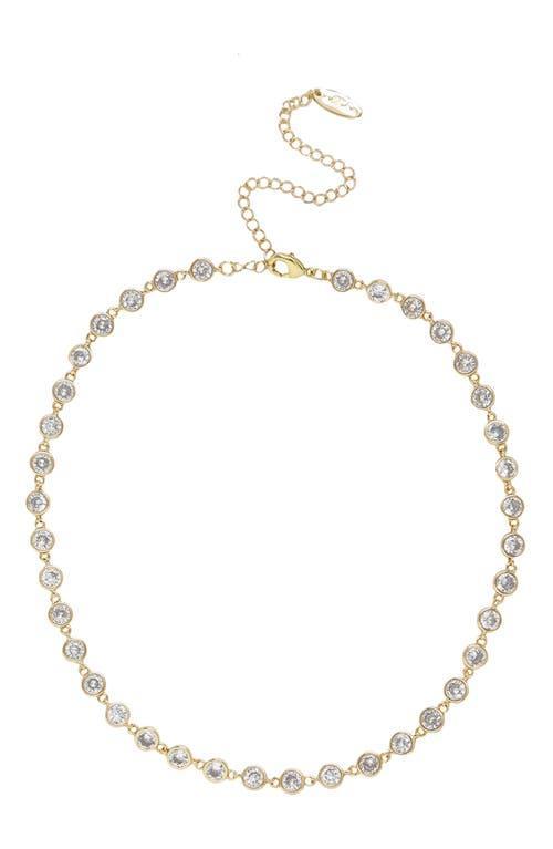 Womens Crystal Disc 18K Gold-Plated Link Necklace Product Image