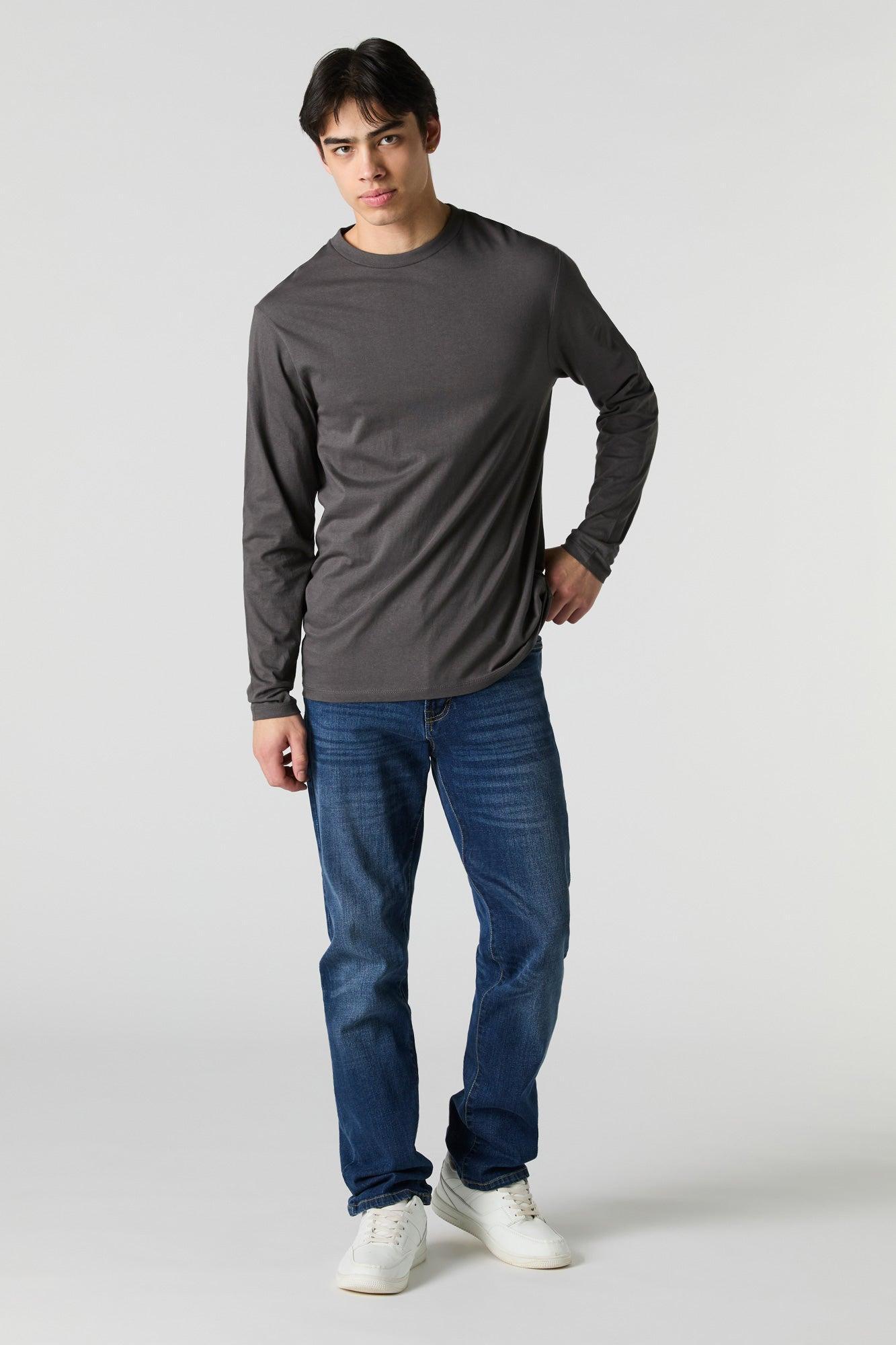 Solid Crewneck Long Sleeve Top Male Product Image