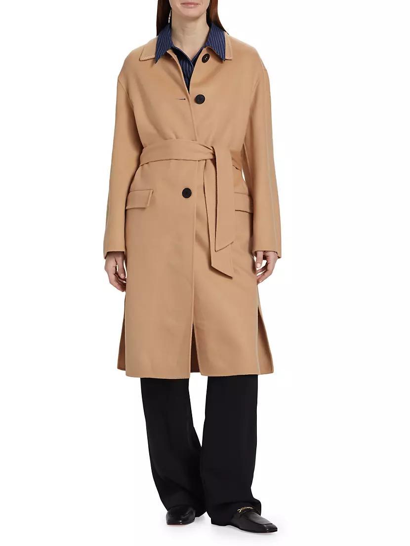 Wool-Blend Belted Coat Product Image