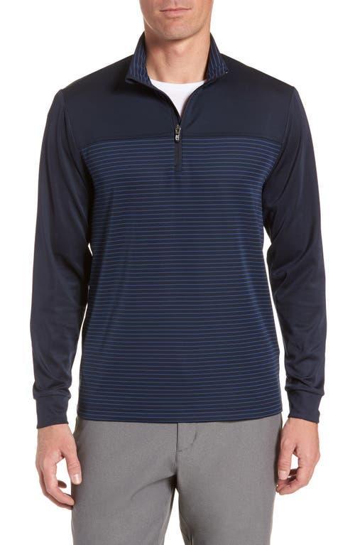 Cutter & Buck Traverse Regular Fit Stripe Quarter Zip Pullover Product Image