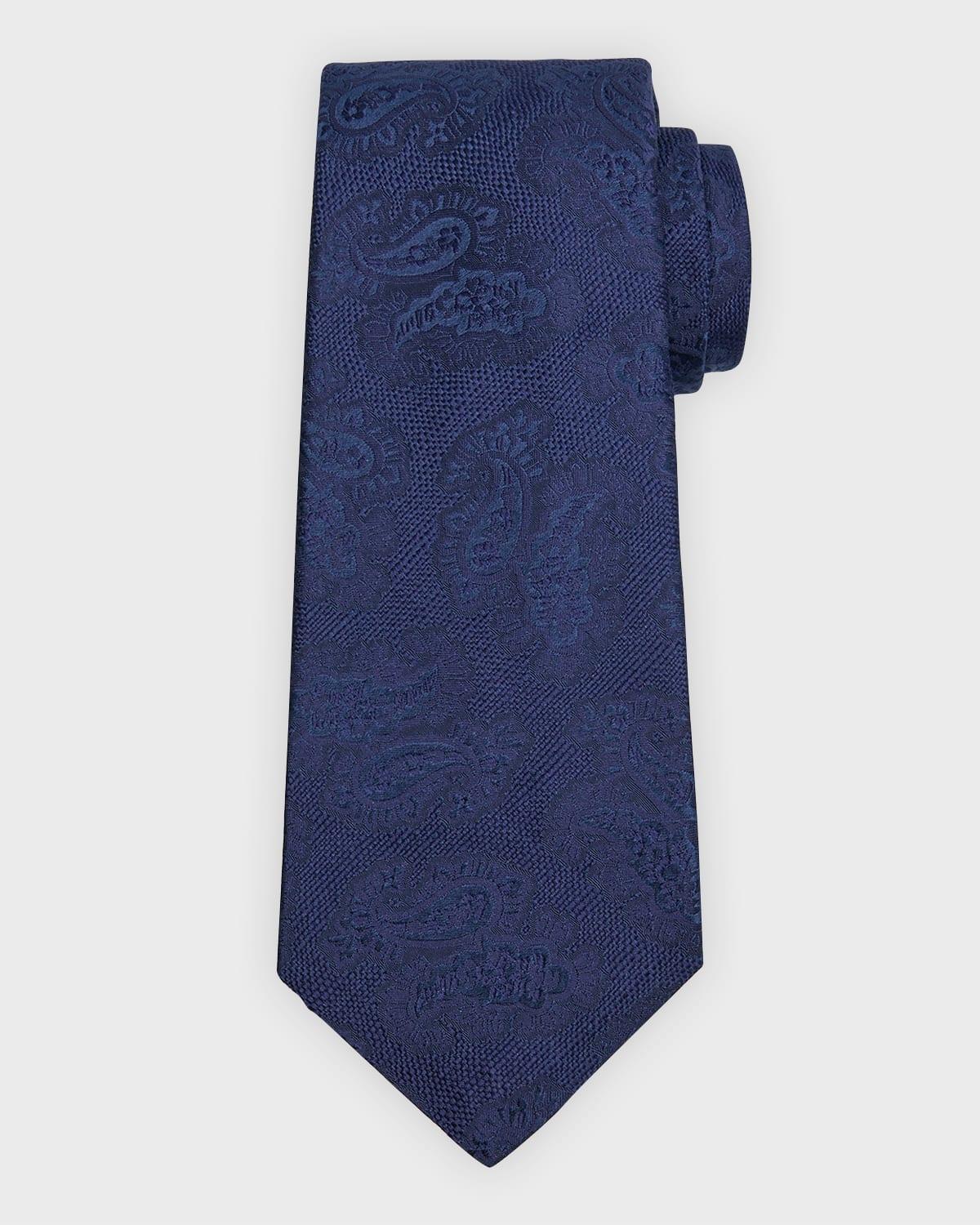 Mens Paisley Jacquard Silk Tie Product Image