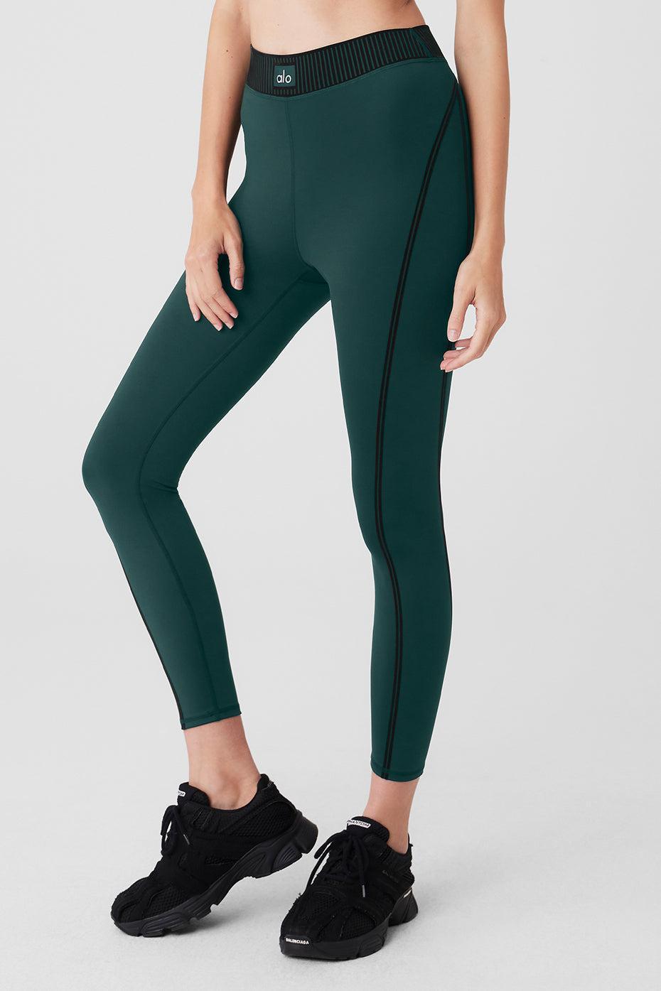 Airlift High-Waist 7/8 Line Up Legging - Midnight Green Product Image