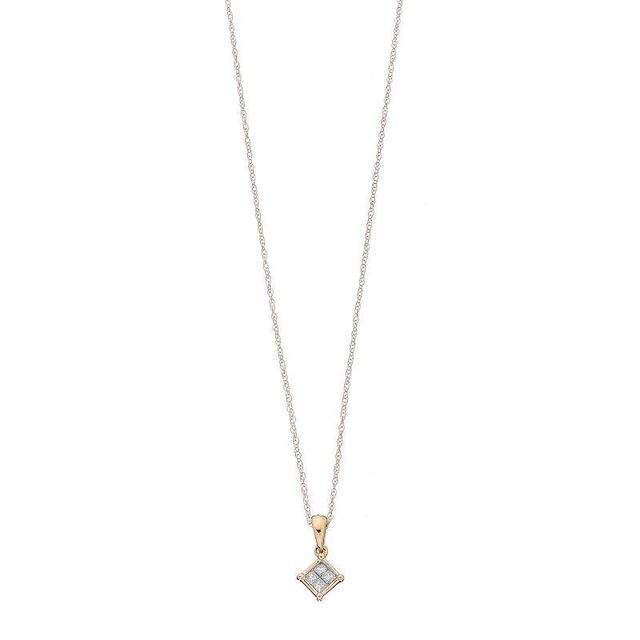 Celebration Gems 10k Gold 1/10 Carat T.W. Diamond Pendant, Womens Yellow Product Image