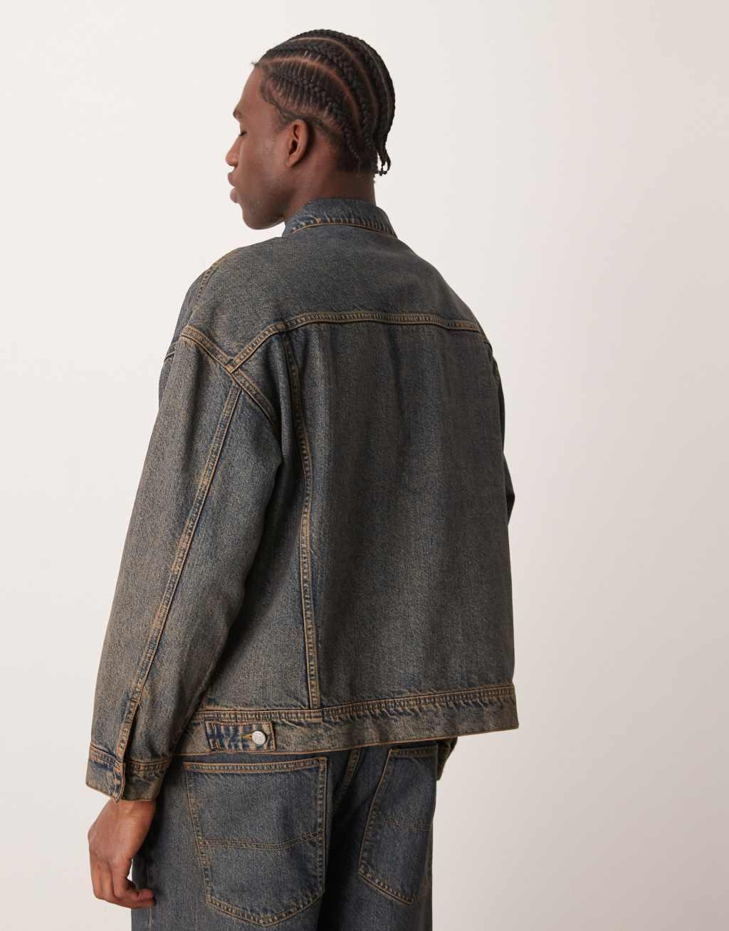 ASOS DESIGN jacket in washed gray - part of a set Product Image