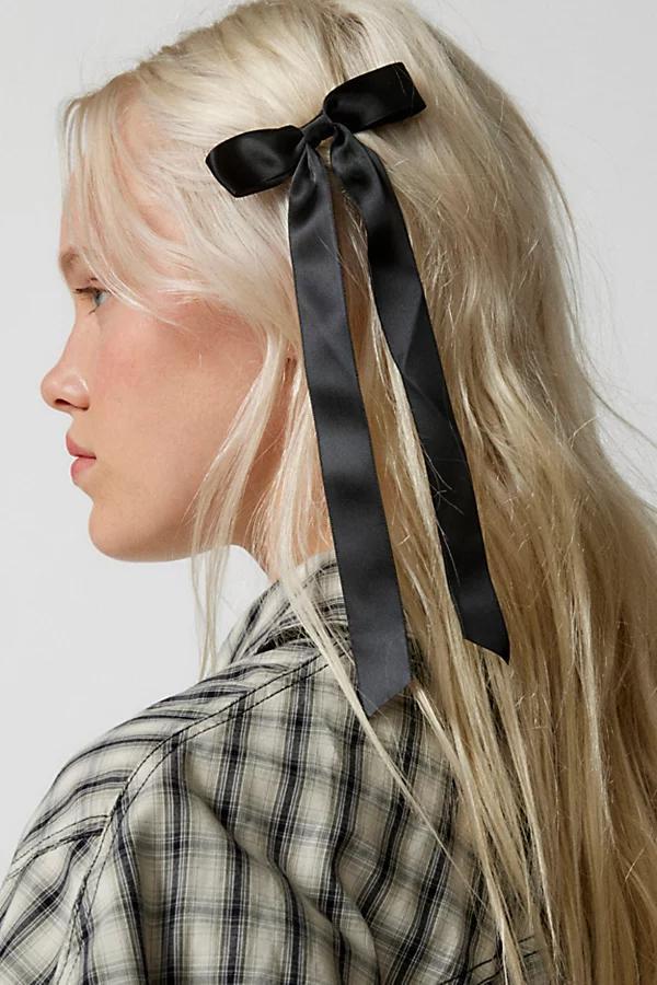 Satin Hair Bow Barrette 2-Piece Set Womens at Urban Outfitters Product Image