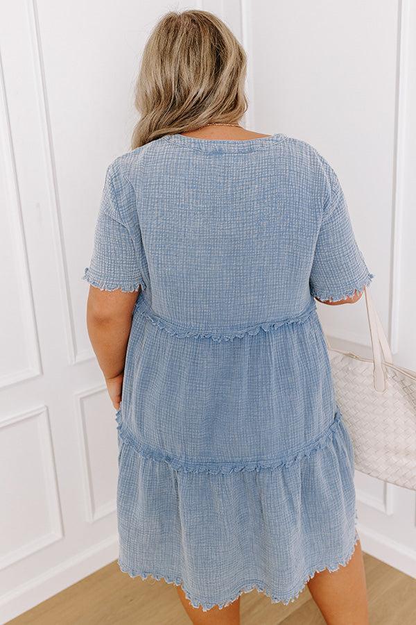 Summer Mimosa Babydoll Dress in Airy Blue Curves Product Image