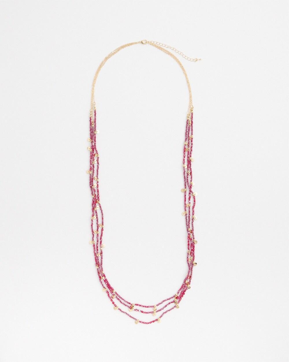 Red Bead Multistrand Necklace product image