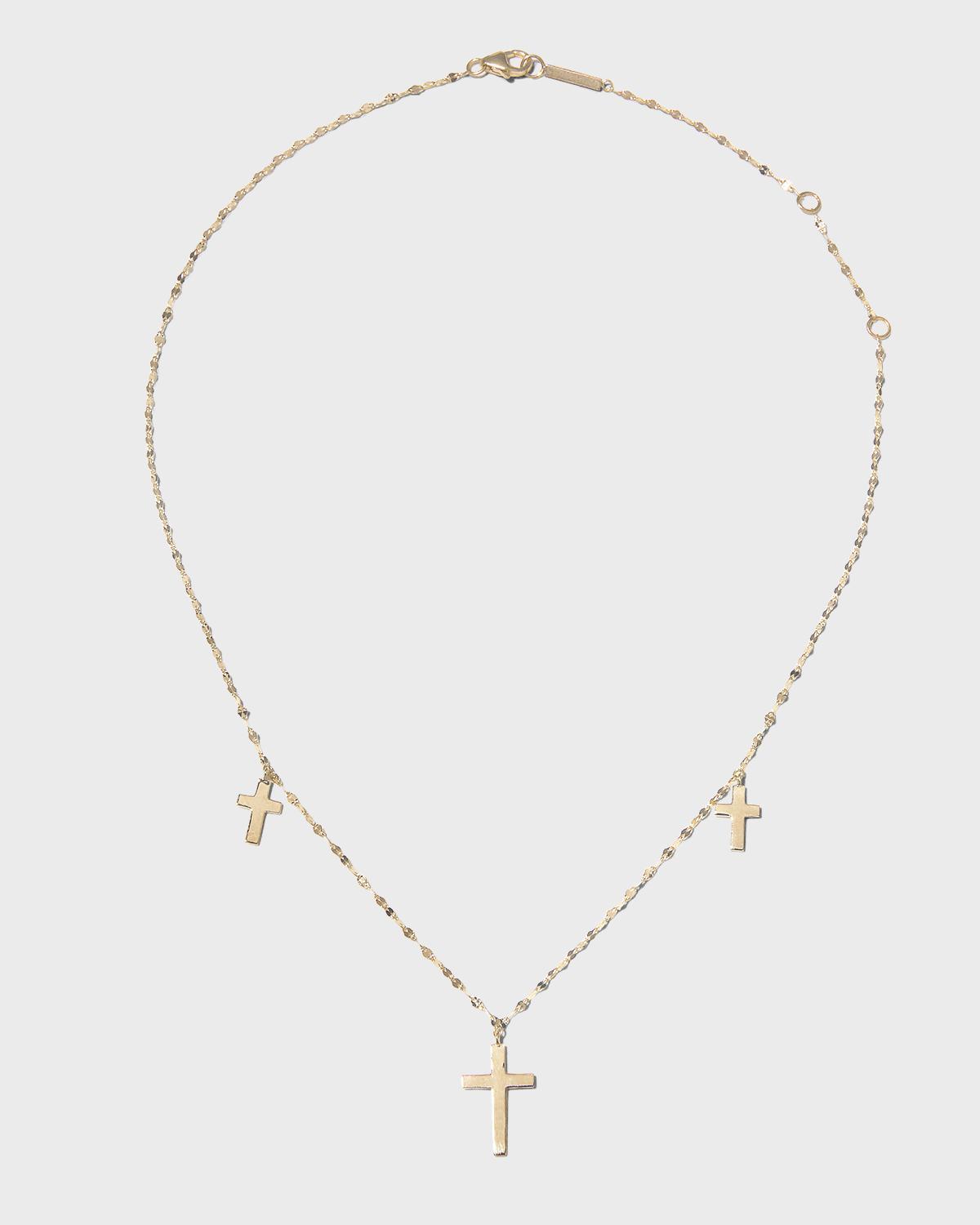 Triple Cross Necklace in 14K Gold Product Image