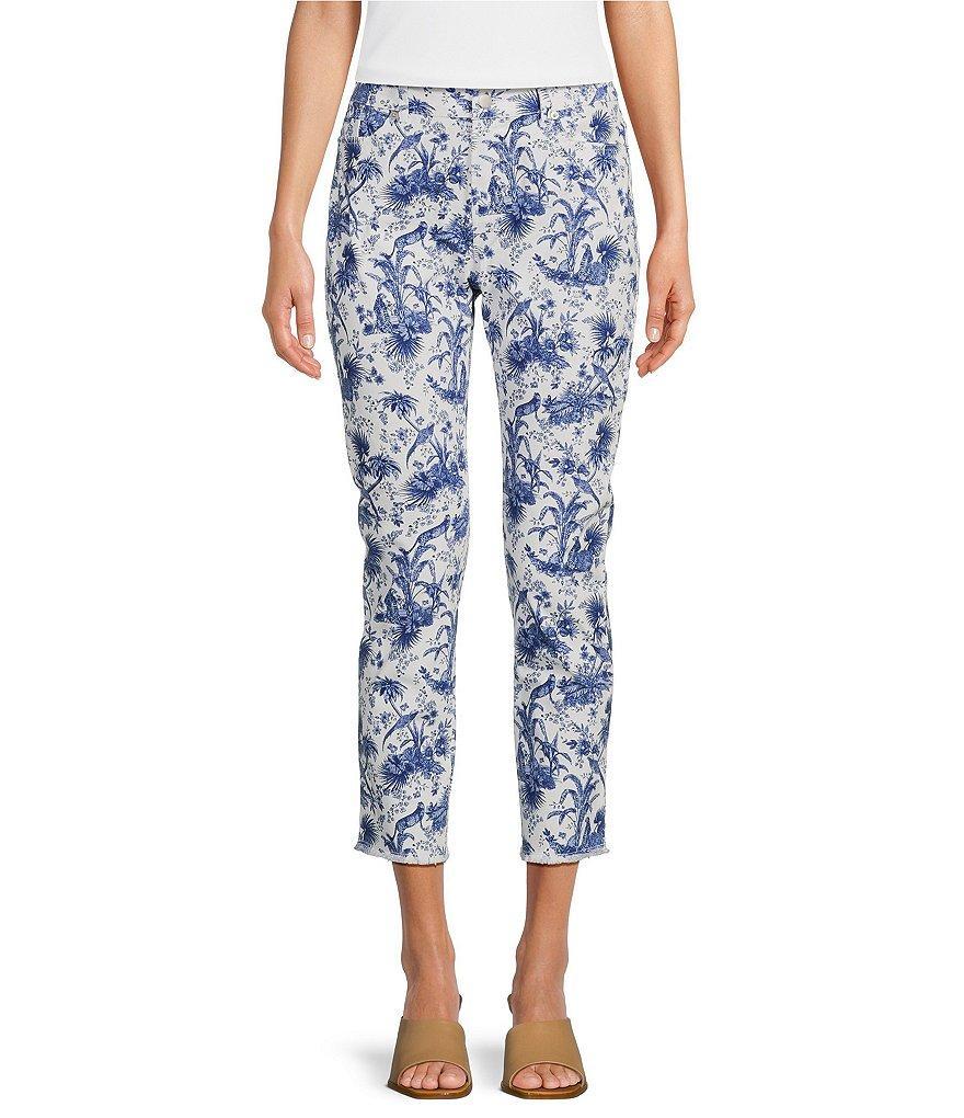 tyler boe Stretch Cotton Twill Toile Print Straight Leg Frayed Hem Coordinating Pant Product Image