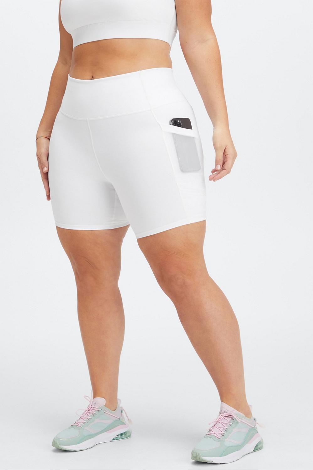 Fabletics On-The-Go High-Waisted 6 Short Womens white plus Size 4X Product Image